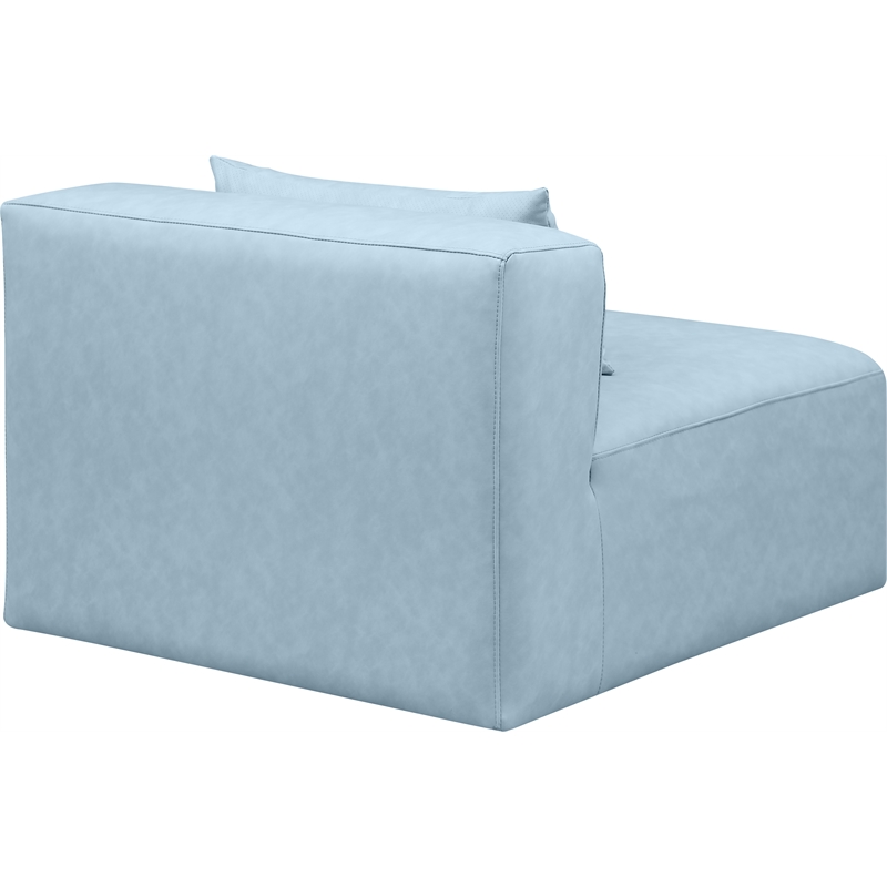 Meridian Furniture Cube Light Blue Vegan Leather Armless Chair