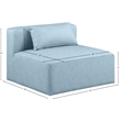 Meridian Furniture Cube Light Blue Vegan Leather Armless Chair