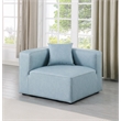 Meridian Furniture Cube Light Blue Vegan Leather Corner Chair