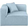 Meridian Furniture Cube Light Blue Vegan Leather Corner Chair