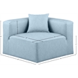 Meridian Furniture Cube Light Blue Vegan Leather Corner Chair