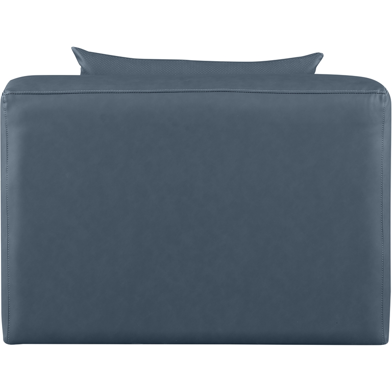 Meridian Furniture Cube Navy Blue Vegan Leather Armless Chair