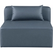Meridian Furniture Cube Navy Blue Vegan Leather Armless Chair