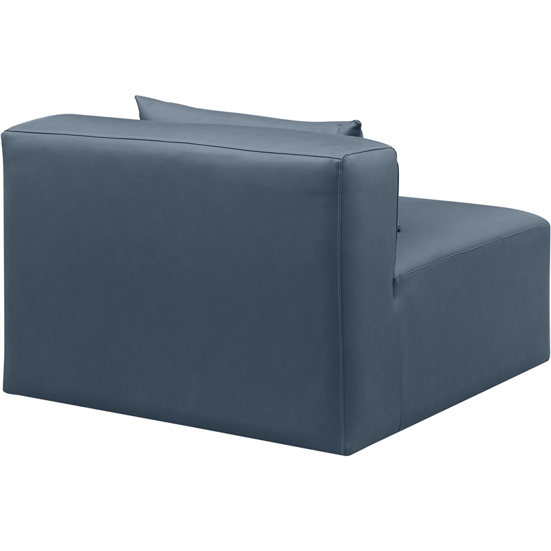 Meridian Furniture Cube Navy Blue Vegan Leather Armless Chair