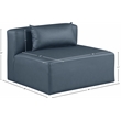 Meridian Furniture Cube Navy Blue Vegan Leather Armless Chair