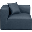 Meridian Furniture Cube Navy Blue Vegan Leather Corner Chair