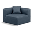 Meridian Furniture Cube Navy Blue Vegan Leather Corner Chair