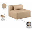 Meridian Furniture Cube Tan Vegan Leather Armless Chair