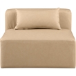 Meridian Furniture Cube Tan Vegan Leather Armless Chair