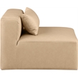 Meridian Furniture Cube Tan Vegan Leather Armless Chair