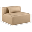 Meridian Furniture Cube Tan Vegan Leather Armless Chair