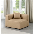 Meridian Furniture Cube Tan Vegan Leather Corner Chair