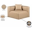 Meridian Furniture Cube Tan Vegan Leather Corner Chair