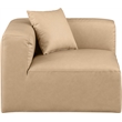 Meridian Furniture Cube Tan Vegan Leather Corner Chair