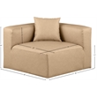 Meridian Furniture Cube Tan Vegan Leather Corner Chair