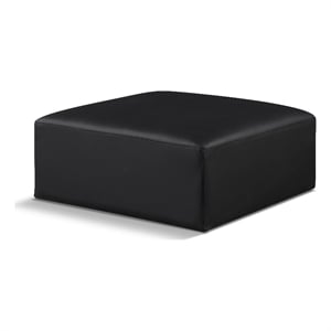 Meridian Furniture Cube Black Vegan Leather Ottoman