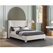 Meridian Furniture Penny Cream Linen Textured Fabric Full Bed