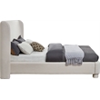 Meridian Furniture Penny Cream Linen Textured Fabric Full Bed