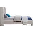 Meridian Furniture Penny Cream Linen Textured Fabric Twin Bed