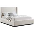 Meridian Furniture Flynn Beige Linen Textured Fabric Full Bed