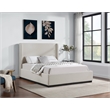 Meridian Furniture Flynn Beige Linen Textured Fabric Queen Bed