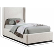 Meridian Furniture Flynn Beige Linen Textured Fabric Twin Bed