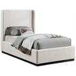 Meridian Furniture Flynn Beige Linen Textured Fabric Twin Bed