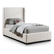 Meridian Furniture Flynn Beige Linen Textured Fabric Twin Bed