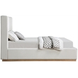 Meridian Furniture Flynn Cream Linen Textured Fabric Full Bed