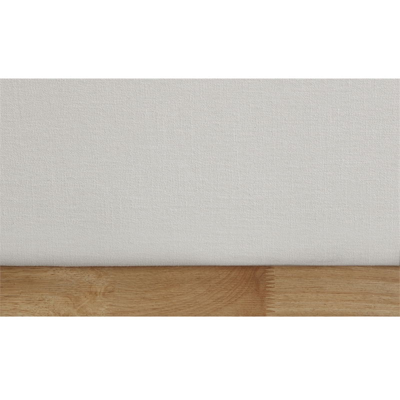 Meridian Furniture Flynn Cream Linen Textured Fabric Queen Bed