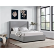 Meridian Furniture Flynn Grey Linen Textured Fabric Full Bed