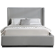 Meridian Furniture Flynn Grey Linen Textured Fabric Full Bed