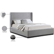 Meridian Furniture Flynn Grey Linen Textured Fabric Full Bed