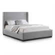 Meridian Furniture Flynn Grey Linen Textured Fabric Full Bed