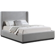 Meridian Furniture Flynn Grey Linen Textured Fabric King Bed