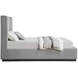 Meridian Furniture Flynn Grey Linen Textured Fabric Queen Bed