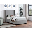Meridian Furniture Flynn Grey Linen Textured Fabric Twin Bed