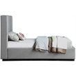 Meridian Furniture Flynn Grey Linen Textured Fabric Twin Bed