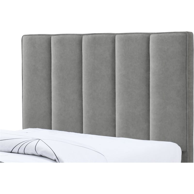 Meridian Furniture Hudson Grey Vegan Leather Twin Trundle Bed