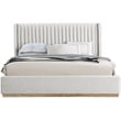 Meridian Furniture Logan Cream Linen Textured Fabric King Bed