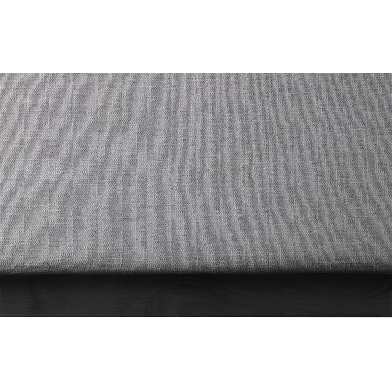 Meridian Furniture Logan Grey Linen Textured Fabric Full Bed