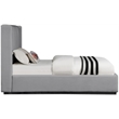 Meridian Furniture Logan Grey Linen Textured Fabric Twin Bed