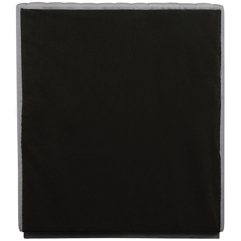 Meridian Furniture Logan Grey Linen Textured Fabric Twin Bed