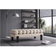 Meridian Furniture Akeela Beige Linen Textured Fabric Bench