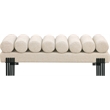 Meridian Furniture Akeela Beige Linen Textured Fabric Bench