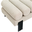 Meridian Furniture Akeela Beige Linen Textured Fabric Bench