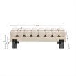 Meridian Furniture Akeela Beige Linen Textured Fabric Bench