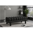 Meridian Furniture Akeela Black Linen Textured Fabric Bench
