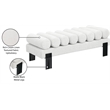 Meridian Furniture Akeela Cream Linen Textured Fabric Bench