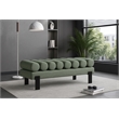 Meridian Furniture Akeela Green Linen Textured Fabric Bench